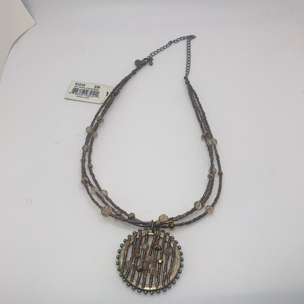 Cookie Lee  Genuine Crystal And Glass Beaded Necklace 93210. NWT